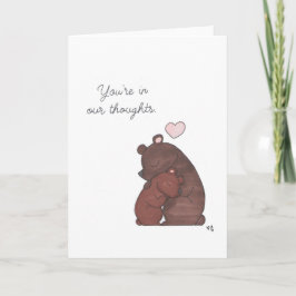 In unseren Gedanken Bears Card Dankeskarte