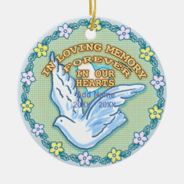 In unseren Herz-Gedächtnisornamenten Keramik Ornament