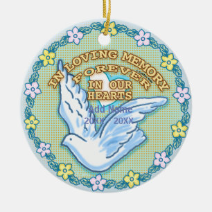 In unseren Herz-Gedächtnisornamenten Keramik Ornament