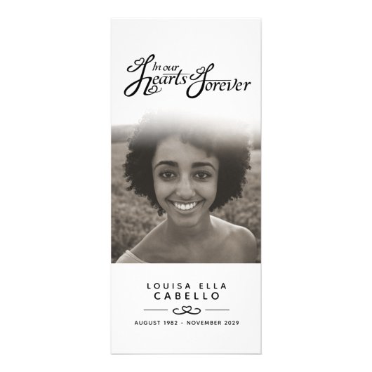 In unseren Herzen Beerdigung Programm weiß schwarz (Hinten)