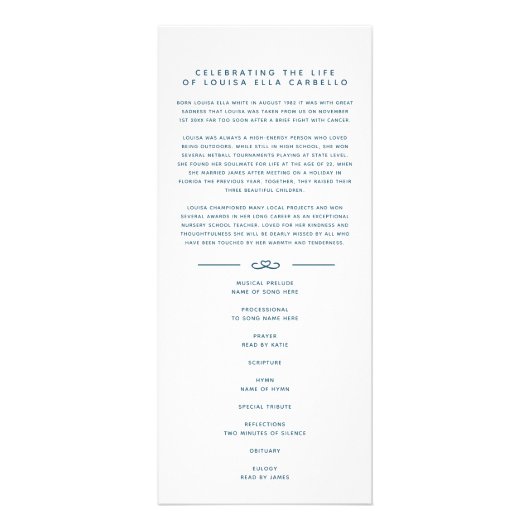 In unseren Herzen Beerdigung Programm weiß und Sta (Vorne)