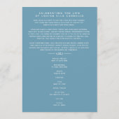 In unseren Herzen Begräbnisprogramm weiß und blau Programm (Rückseite)