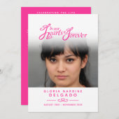 In unseren Herzen Begräbnisprogramm weiß und pink Programm (Vorne/Hinten)