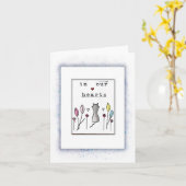 In unseren Herzen, Cat Memorial, Sympathy Card Karte (Gelbe Blume)