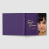 In unseren Herzen für immer Beerdigung Foto lila G Gästebuch (Voll)