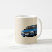 In Verlegenheit bringendes Peugeot 505 - Blau - Kaffeetasse (VorderseiteRechts)