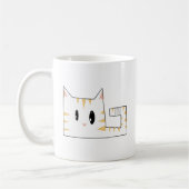 In Verlegenheit gebrachte Miezekatze Kaffeetasse (Links)