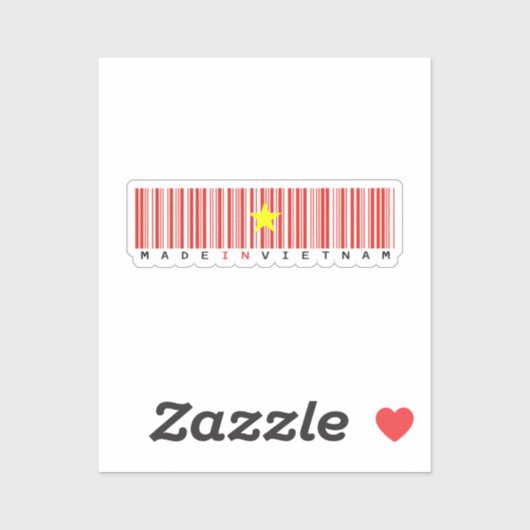 In-Vietnam-Barcode-Flag-Design Aufkleber (Blatt)