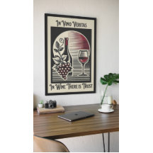 In Vino Veritas Art Deco Roter und Schwarzer Wein