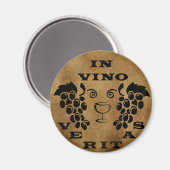 In vino veritas Im Wein trinken Sie die Wahrheit Magnet (Vorderseite/Rückseite)