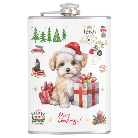 in Vinyl eingeschlagener Flachmann (Vorderseite)