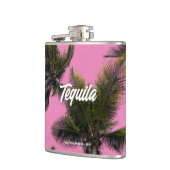 in Vinyl eingeschlagener Flachmann. Tequila. Mädch Flachmann (Links)