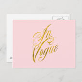 In Vogue Quote Imitate Gold Foil Metallic Mode Postkarte (Vorne/Hinten)