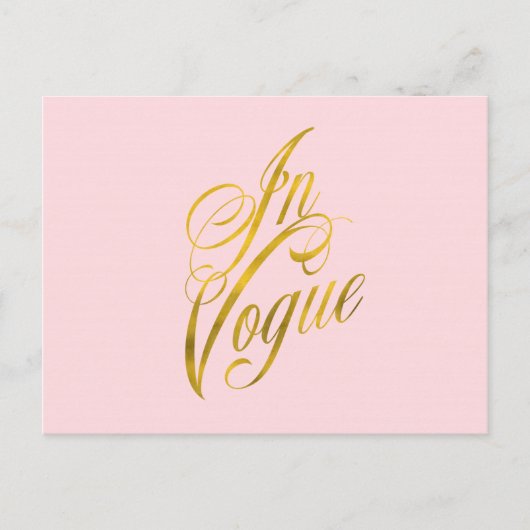 In Vogue Quote Imitate Gold Foil Metallic Mode Postkarte (Vorderseite)