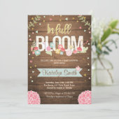In voller Blüte Babypartyeinladung mit Blumen Einladung (Stehend Vorderseite)