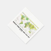 In welcher Zeitzone bist du? Weltkarte Serviette (Ecke)
