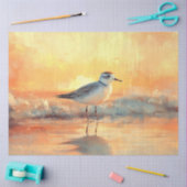 In Wellen Stehender Plover während Sonnenuntergang Seidenpapier (Basteln)