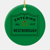 In Westborough MA Christmas Keramik Ornament (Hinten)