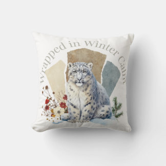 In winterlicher Ruhe eingehüllte Leopard-Kunst Kissen