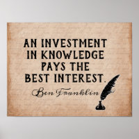 In Wissen investieren - Ben Franklin zitieren - dr