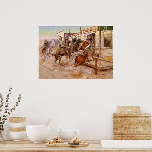 In Without Knocking, 1909 von Charles M Russell Poster (Küche)