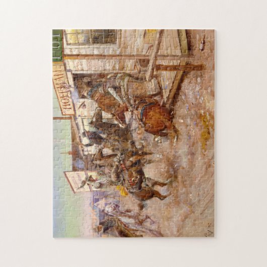 In Without Knocking, 1909 von Charles M Russell Puzzle (Vertikal)