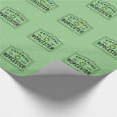 In Worcester, MA Weihnachtskranz Geschenkpapier (Ecke)