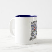 In Word Cloud (V1 Blue) Kaffeezubereitung Tasse (Vorderseite Links)