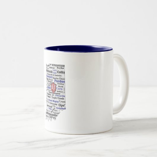 In Word Cloud (V1 Blue) Kaffeezubereitung Tasse (VorderseiteRechts)