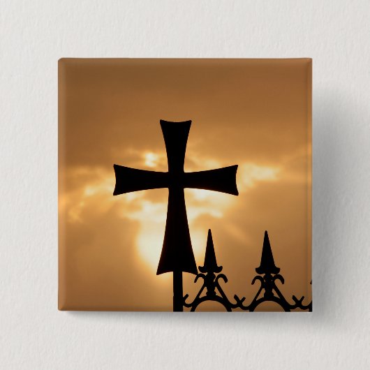 In Wrought-iron Cross ist Fence Button (Vorderseite)