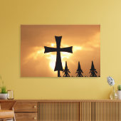 In Wrought-iron Cross ist Fence Leinwanddruck (Insitu (Wohnzimmer))