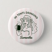 In Zelten Trinken Camp Braut Junggesellinnenabschi Button (Vorderseite)