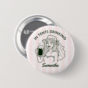 In Zelten Trinken Camp Braut Junggesellinnenabschi Button