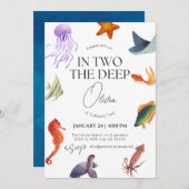In zwei der tiefen Ozeane unter Wasser 2. Geburtst Einladung (Vorne/Hinten)