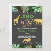 In zwei der wilden Geburtstage Einladung Jungtiere (Vorderseite)