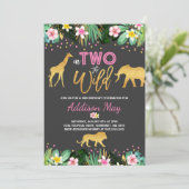 In zwei der wilden Geburtstage Einladung Jungtiere (Stehend Vorderseite)