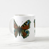 Inachis io - Die europäische Pfauenschmetterling Kaffeetasse (Vorderseite Links)