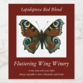 Inachis io - Die europäische Pfauenschmetterling Weinetikett (Einzelnes Label)