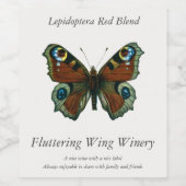 Inachis io - Die europäische Pfauenschmetterling Weinetikett (Einzelnes Label)