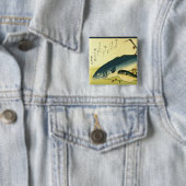Inada & Fugu - Hiroshige's japanische Fischdrucker Button (Beispiel)