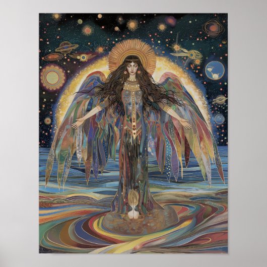 Inanna Anunnaki Goddess Black Rainbow Surreal Poster (Vorne)
