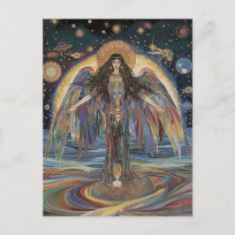 Inanna Anunnaki Goddess Black Rainbow Surreal Postkarte