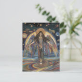 Inanna Anunnaki Goddess Black Rainbow Surreal Postkarte (Stehend Vorderseite)
