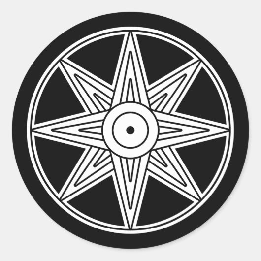Inanna Star Symbol Runder Aufkleber (Vorderseite)
