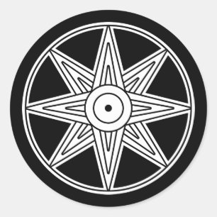 Inanna Star Symbol Runder Aufkleber