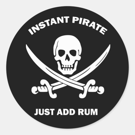 Inatant Pirate Add Rum Black Aufkleber (Vorderseite)