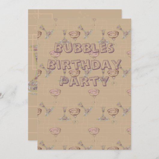 Inbjudningskort Bubbleroom Einladung (Vorne/Hinten)