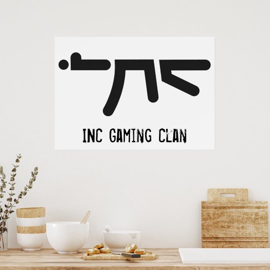 INC AK47 Schwarzes Logo Poster (Küche)