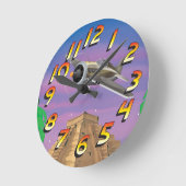 Inca Adventure Runde Wanduhr (Winkel)