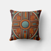 Inca Cross Muster Rot und Gelb Kissen (Rückseite)